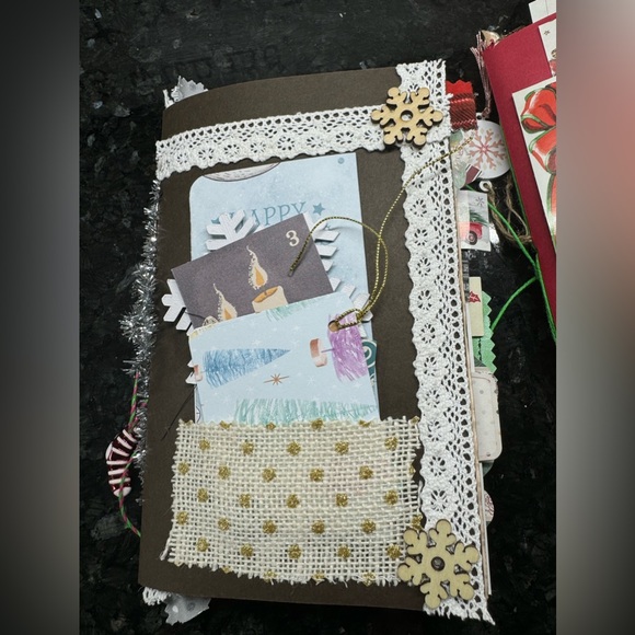 Christmas Junk Journal Signatures Bound Handmade 3 Books absolute gorgeous - Picture 6 of 16